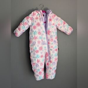 Spyder 24 Month Snowsuit With Purple Fleece Interior And Snowflake Design.